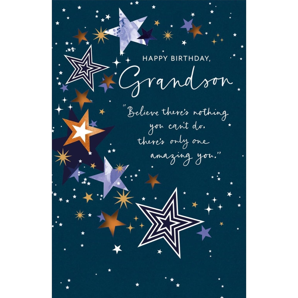 Stars Design Grandson Birthday Card