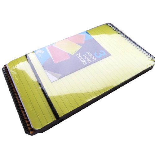 Neon Note Books 210mm x 128mm (3 Pack)