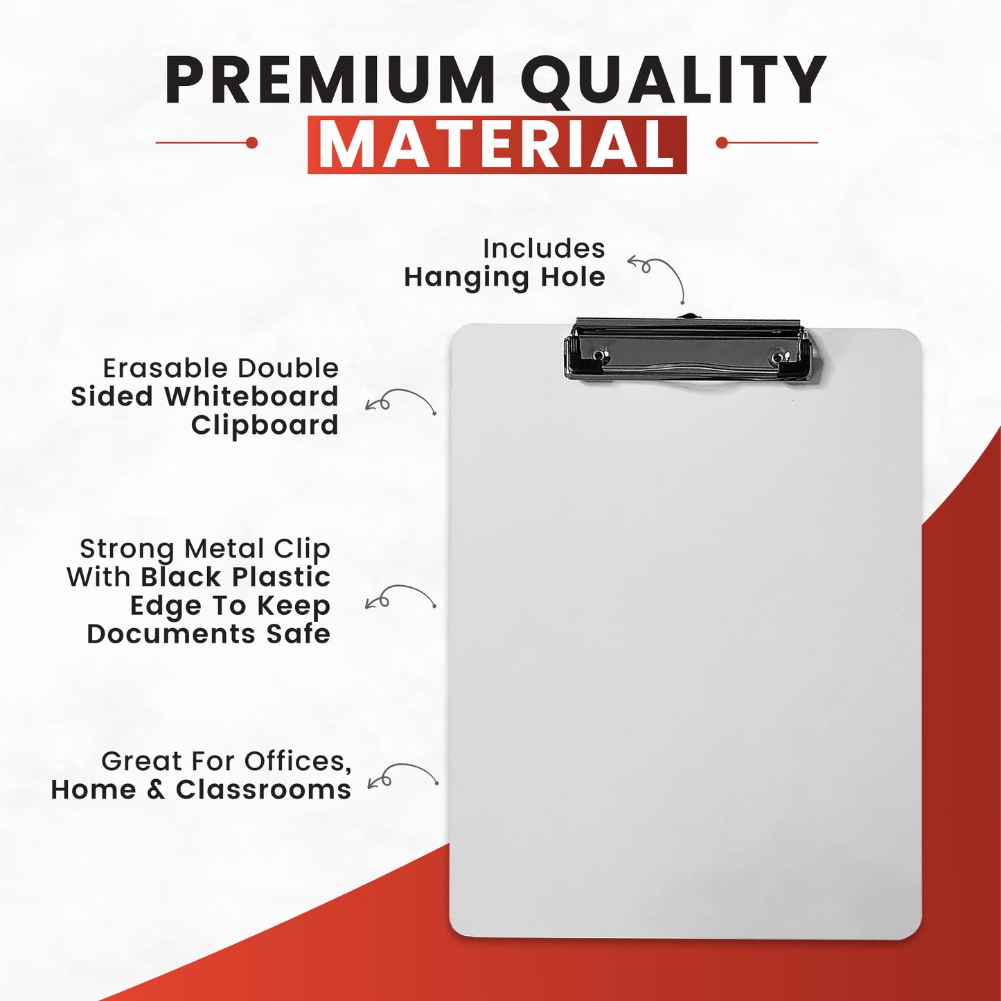 Pack of 12 Assorted Size Erasable Whiteboard Clipboards