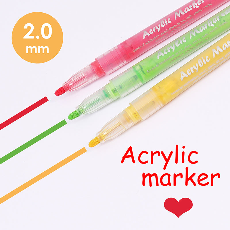 Box of 24 Assorted Colour Acrylic Marker Pens