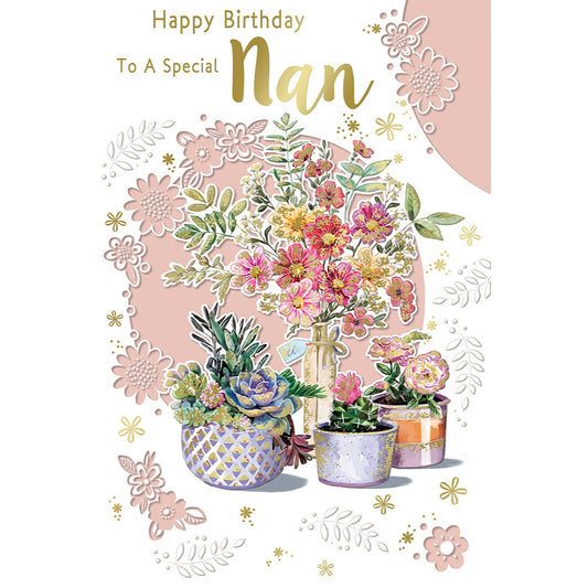 Happy Birthday To A Special Nan Celebrity Style Greeting Card
