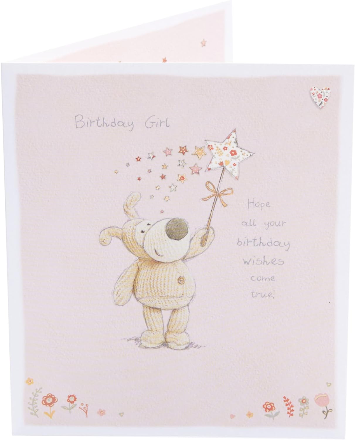 Boofle Holding A Star Birthday Girl Card