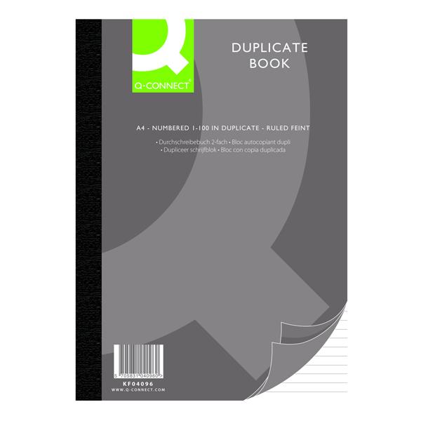 Q-Connect Feint Ruled Duplicate Book A4 KF04096