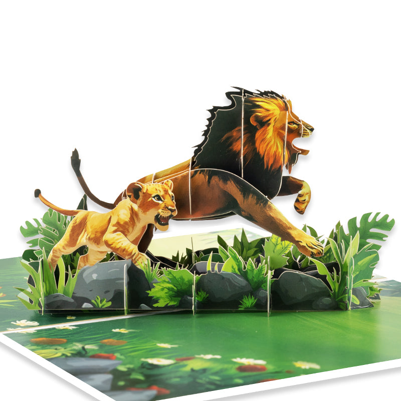 Lion Legacy 3D Father & Son Pop Up Father's Day Card