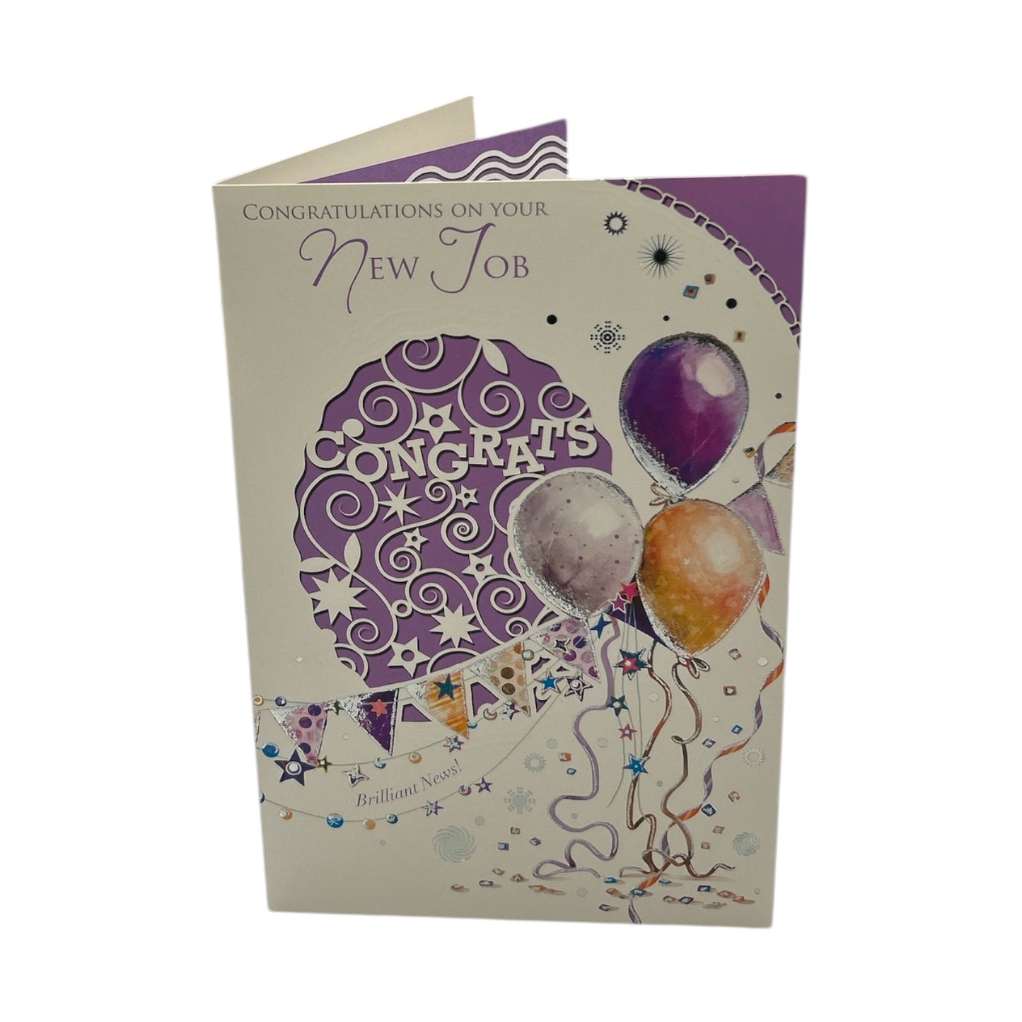 Congratulations On Your New Job Balloons and Bunting Design Celebrity Style Card