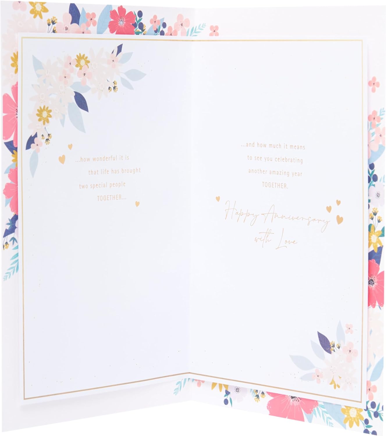Heartfelt Floral Border Design Daughter & Son-in-Law Wedding Anniversary Card