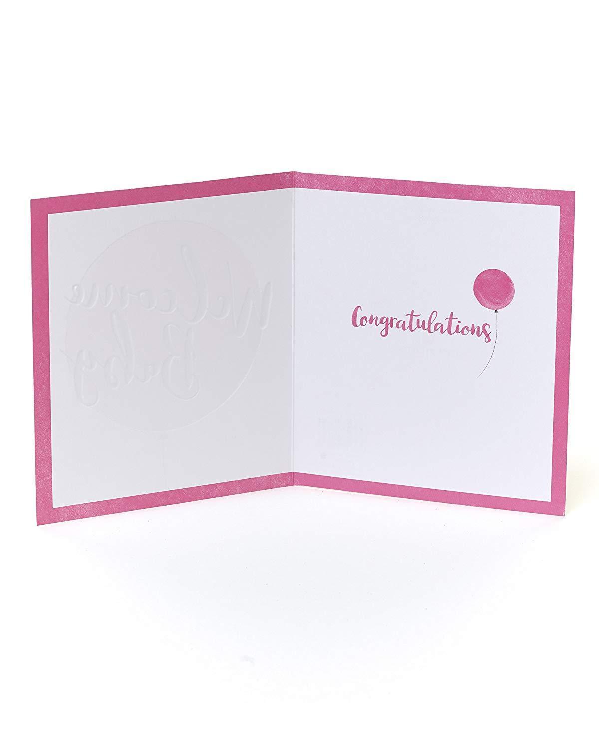 Congratulations Baby Girl Card with Special Envelope