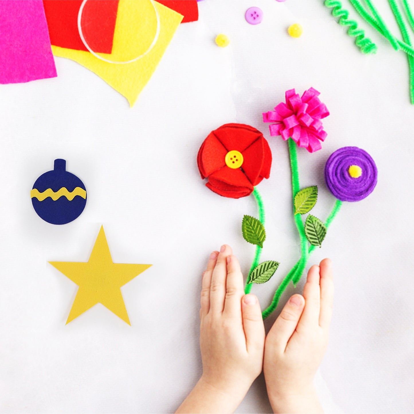 Pack of 120 A4 White Coloured Felt 180gsm Sheets