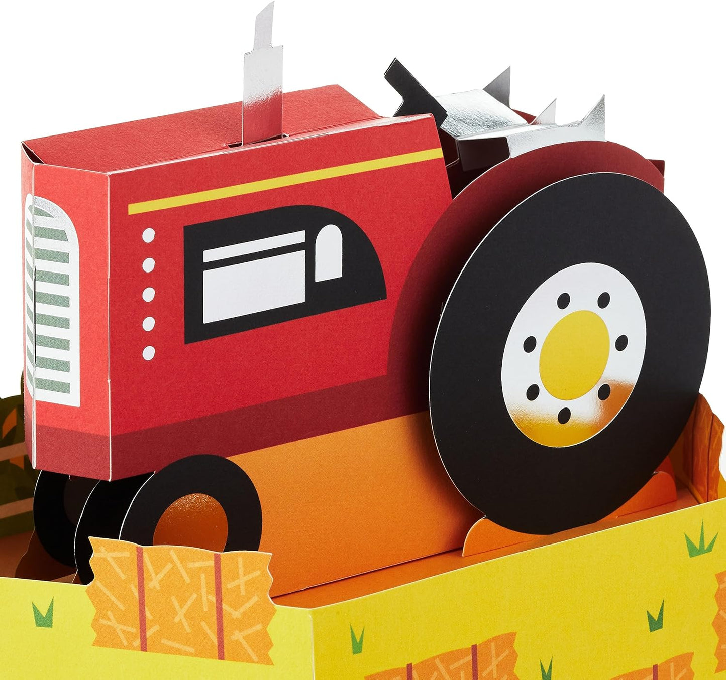 Red Tractor Pop Up Kids Birthday Card
