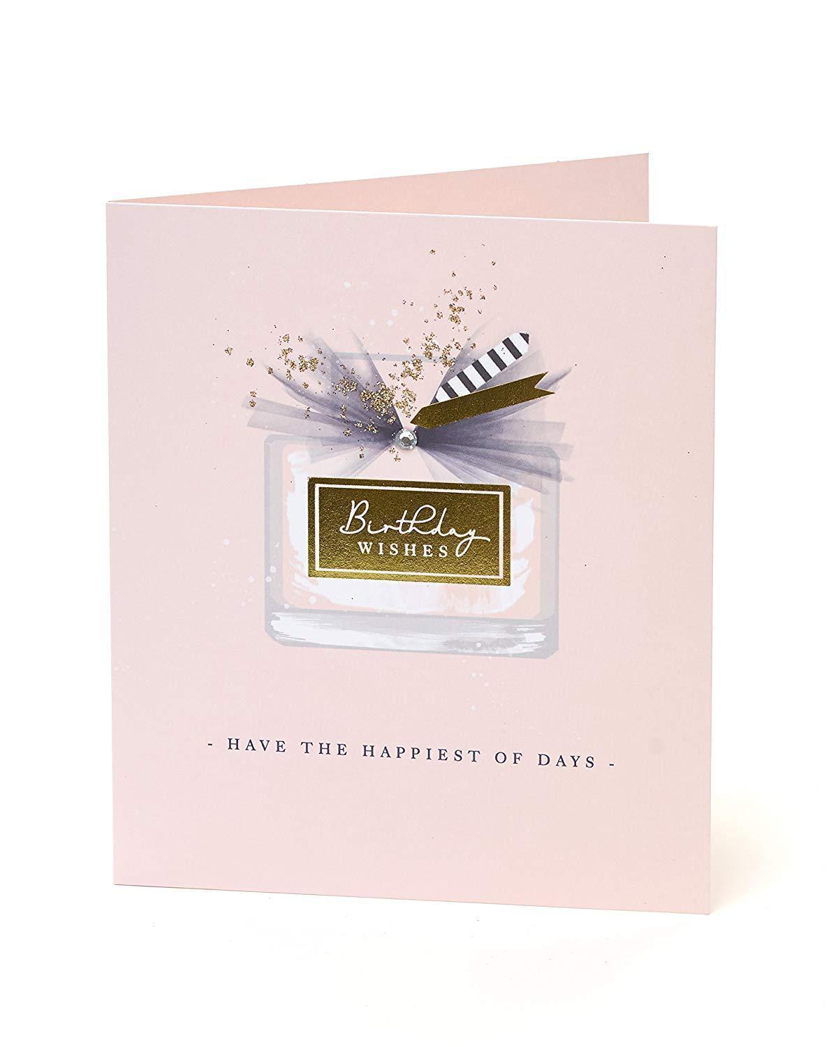 Beautiful Perfume Illustration Birthday Card for Her Friend