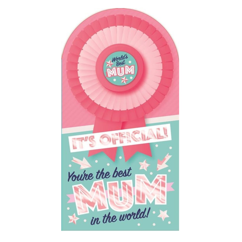 Worlds Best Mum Happy Mother's Day Card With Badge