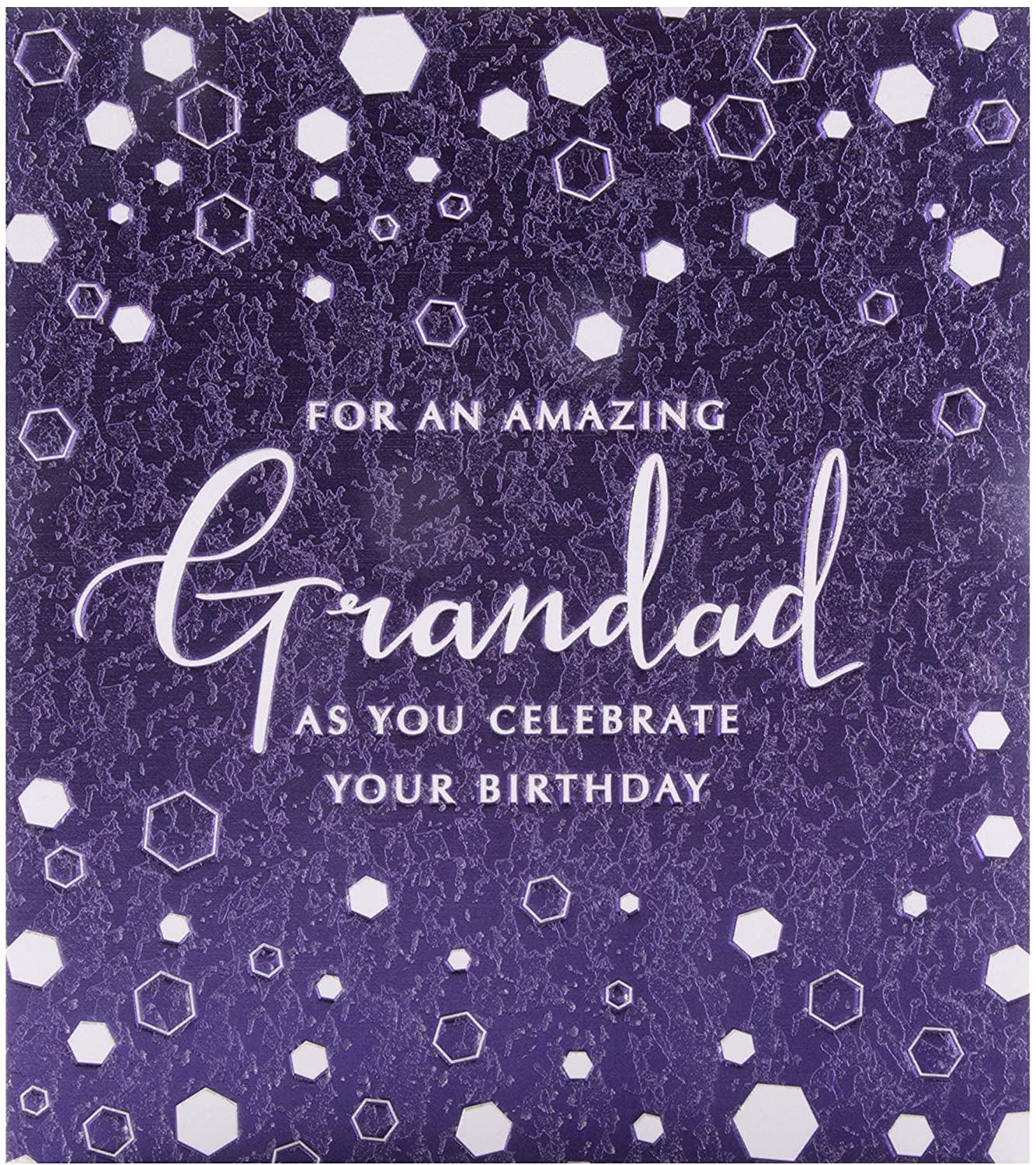 Birthday Card for Grandad Contemporary Textured Foil Design