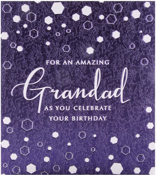 Birthday Card for Grandad Contemporary Textured Foil Design 
