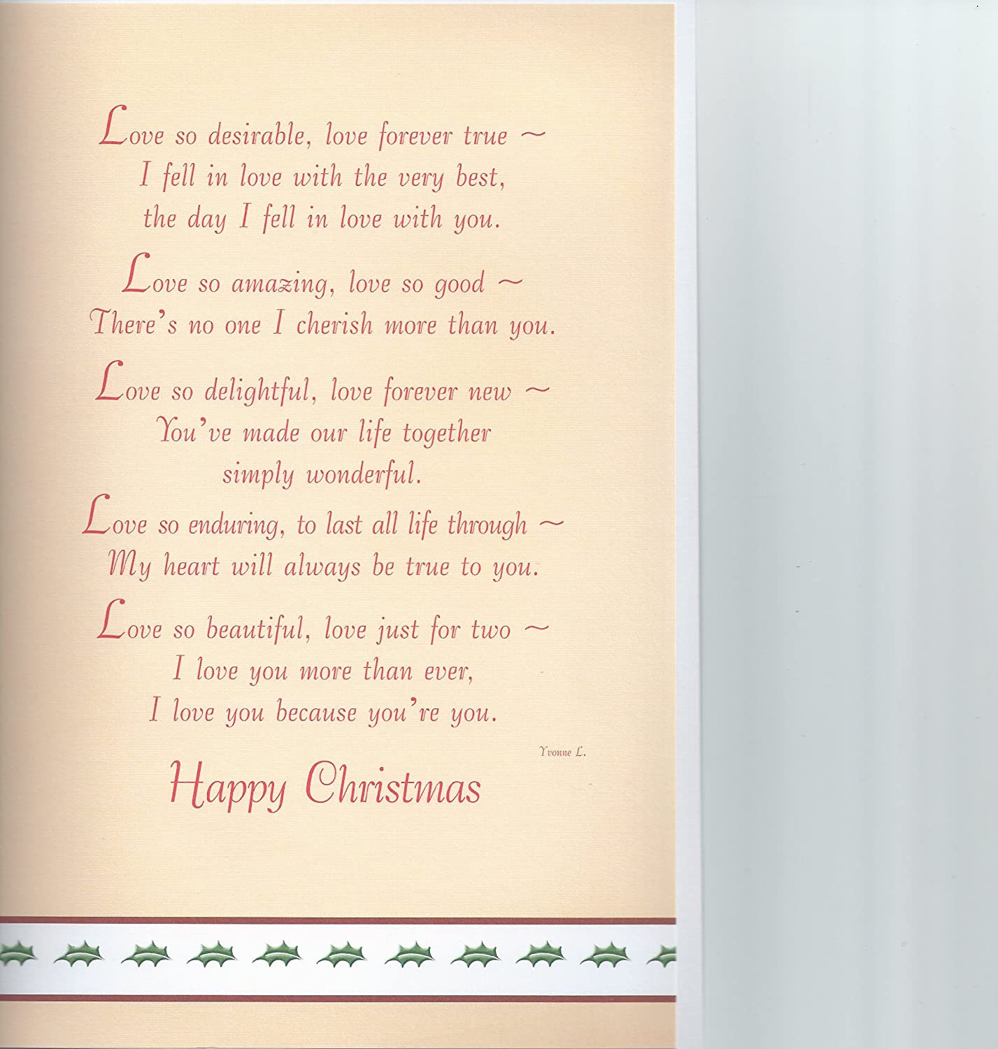 To My Wife With Love Happy Christmas Card
