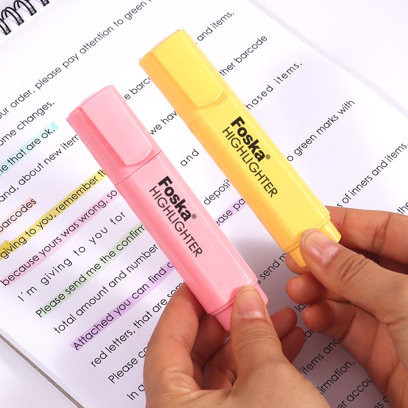 Pack of 6 Macron Colour Highlighter Marker Pens