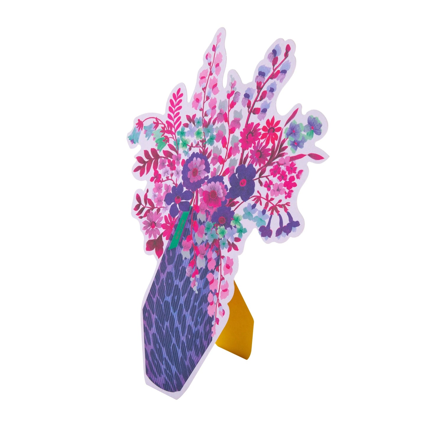 Die Cut Purple Vase Design Magical Botanicals Paper Flowers Open Blank Card