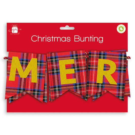 Tatrtan Design Merry Christmas Fabric Bunting