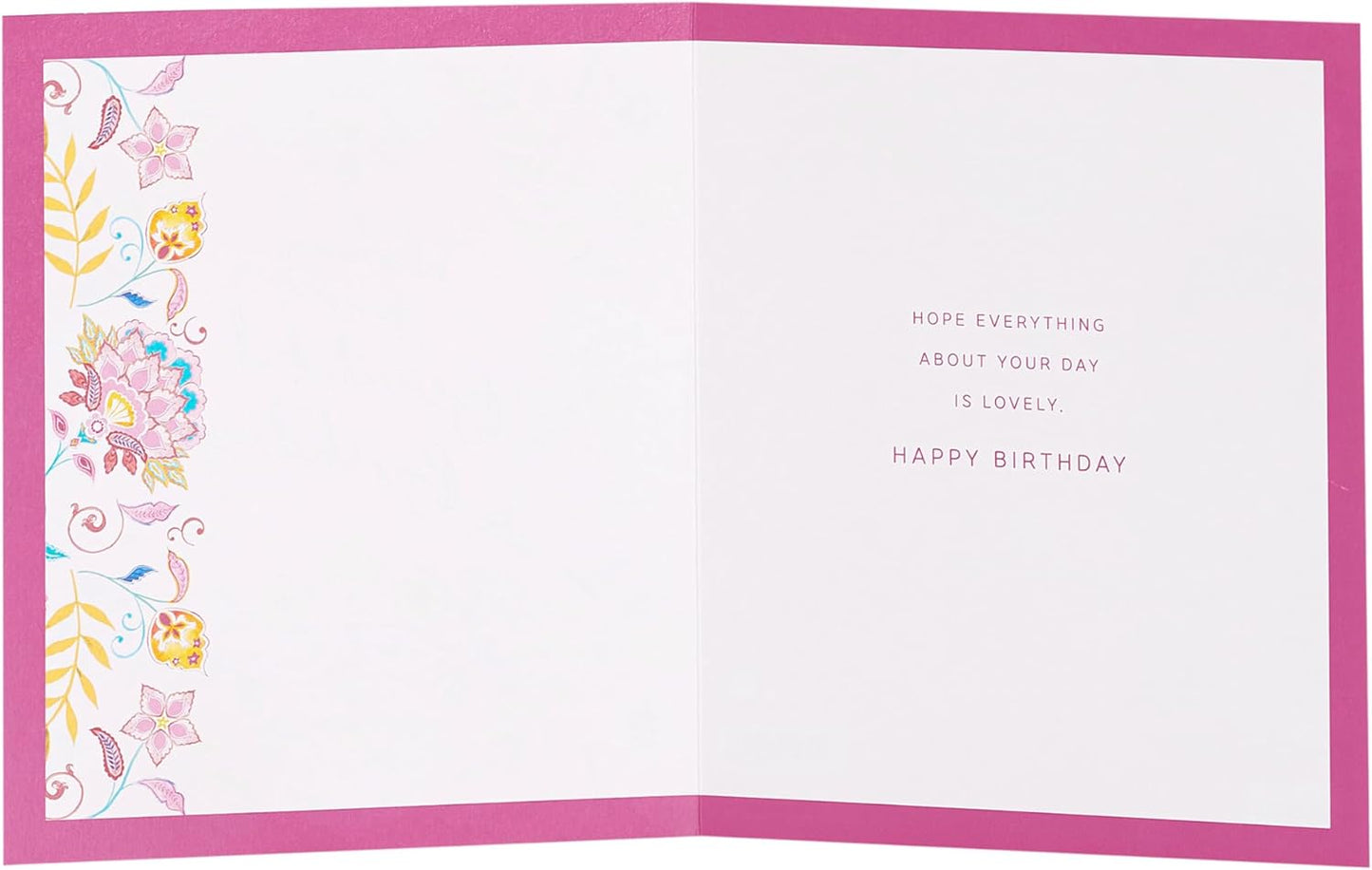 Bright Pink Floral Design Birthday Card For Her
