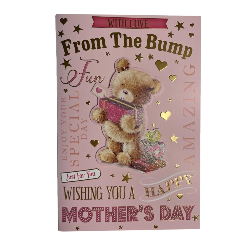 From The Bump Teddy Holding Gift Design Mother's Day Card