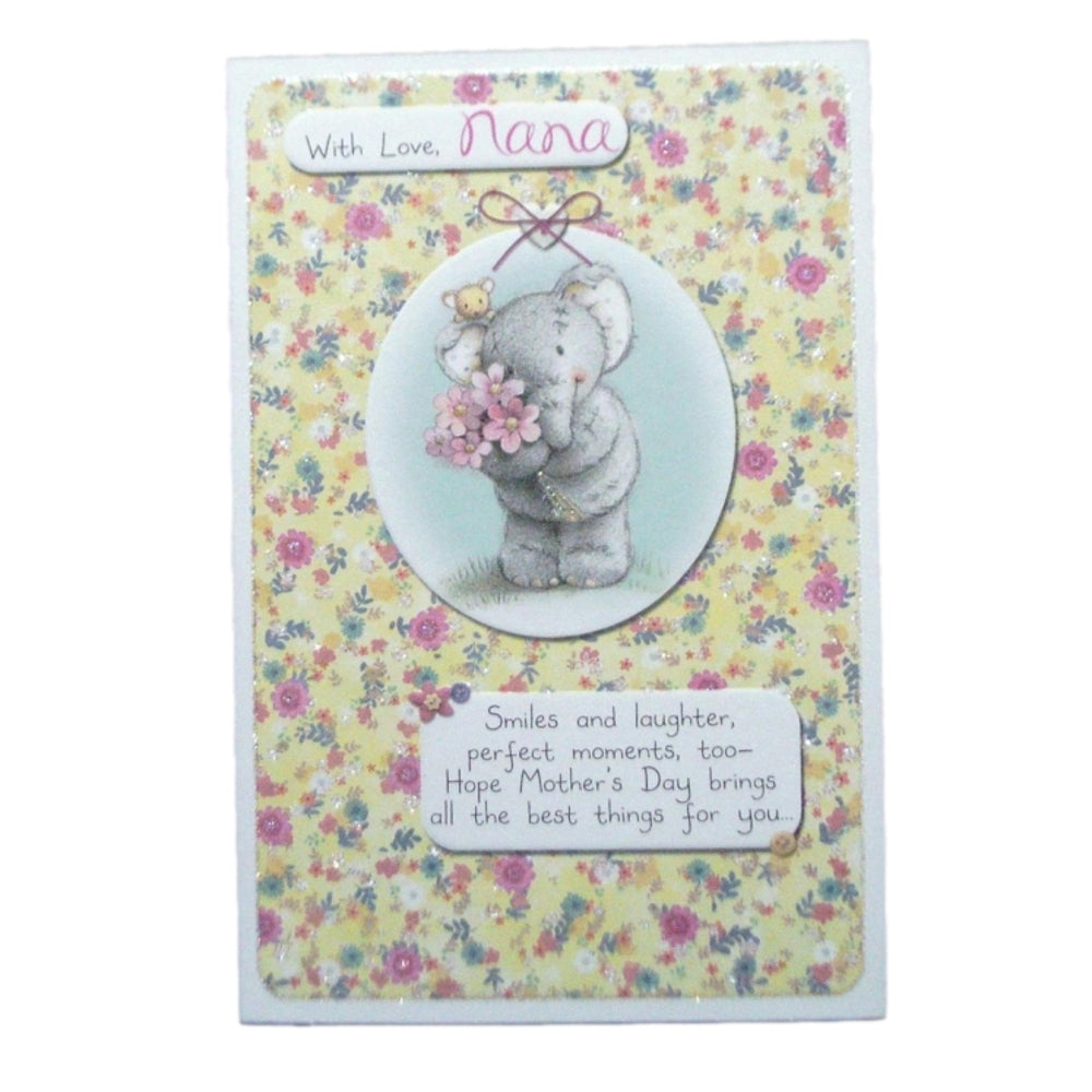 For Nana Elliot And Buttons Foil Finished Mother's Day Card