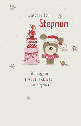 Stepmum Lots of Woof Extra-Special! Merry Christmas Greeting Card 