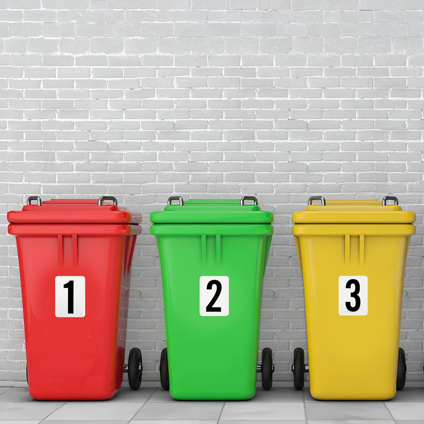 Pack of 6 Waterproof Wheelie Bin Black Letter A Sticker