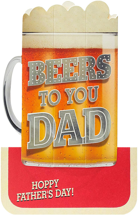Beer Pop-Up Father's Day Card With Silver Finish 