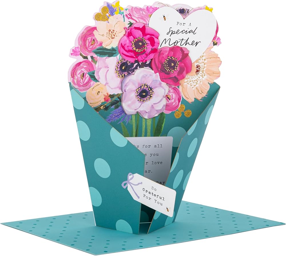 Fold Out Bouquet of Flowers Design Special Mother 3D Attachment Mothers Day Card