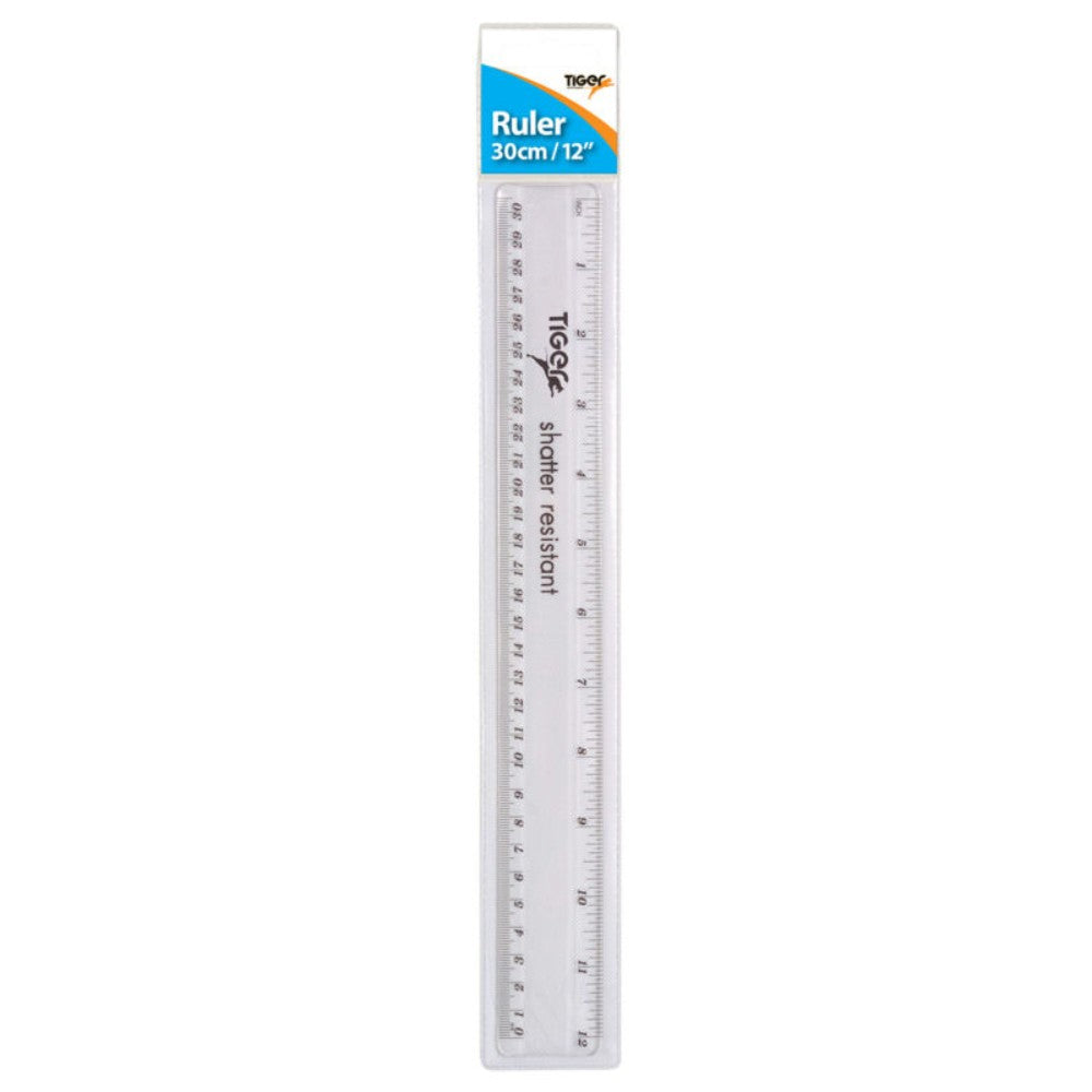 12in/30cm Clear Shatter Resist Ruler