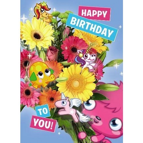Moshi Monsters Birthday 3D Holographic Greeting Card Happy Birthday To You