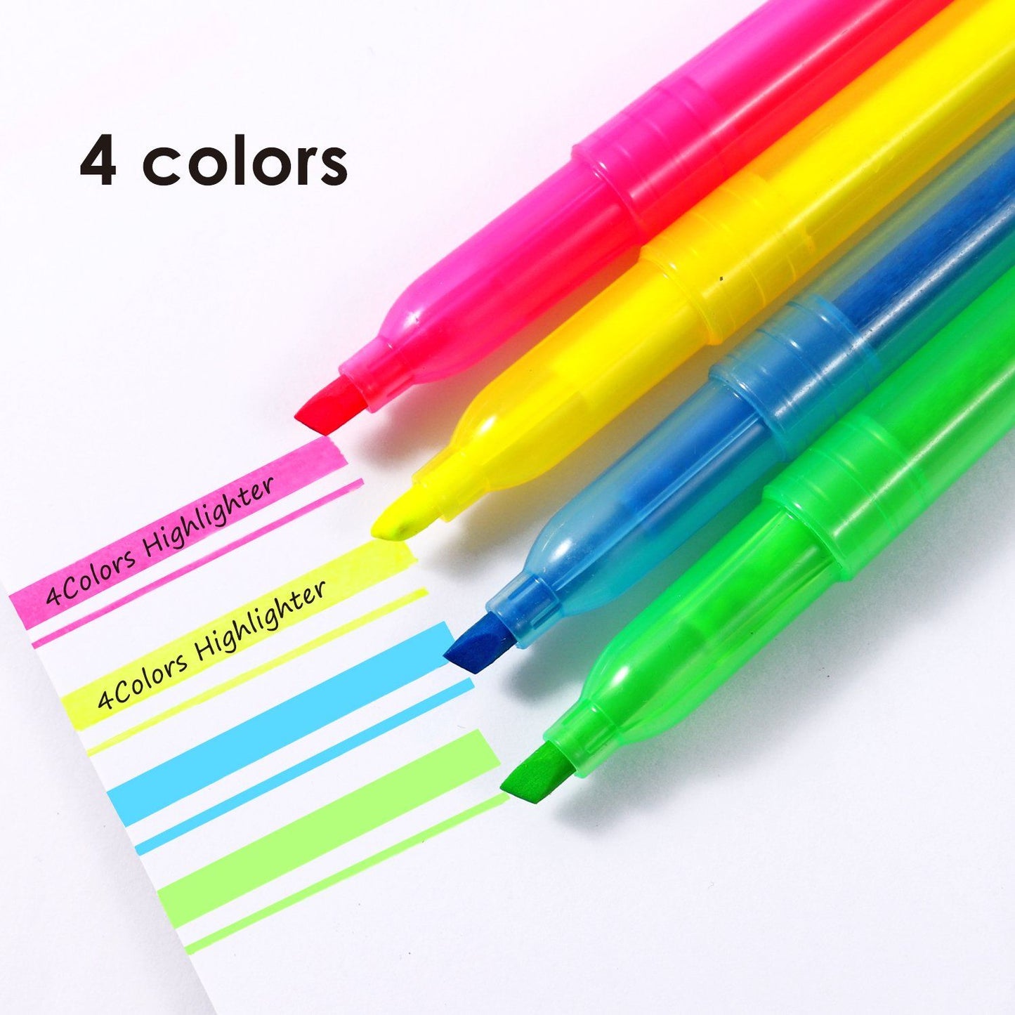 Pack of 4 Colours Highlighter Marker Pens