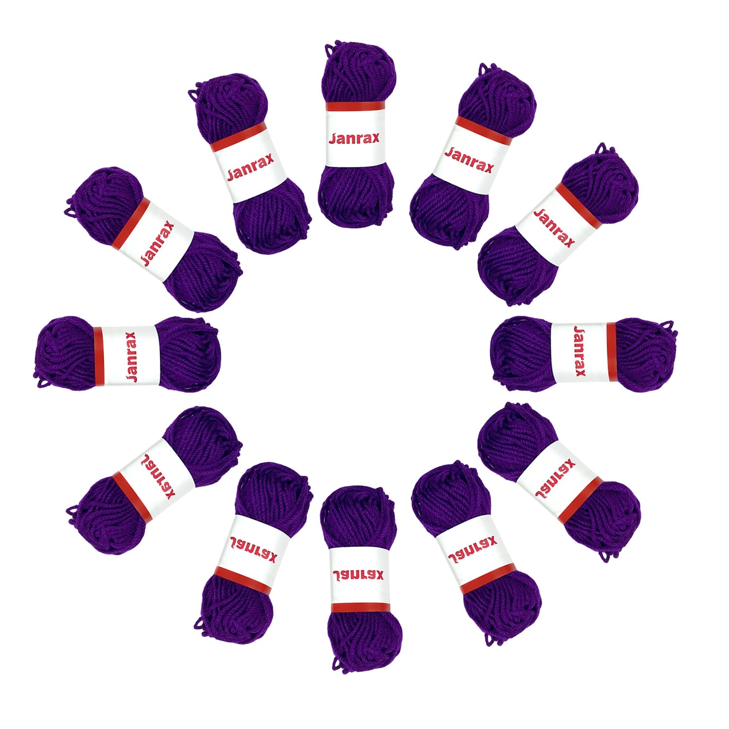 Pack of 10 Purple Acrylic Yarn Rolls – 10g each, 4 Strand 8 Ply Knitting Wool