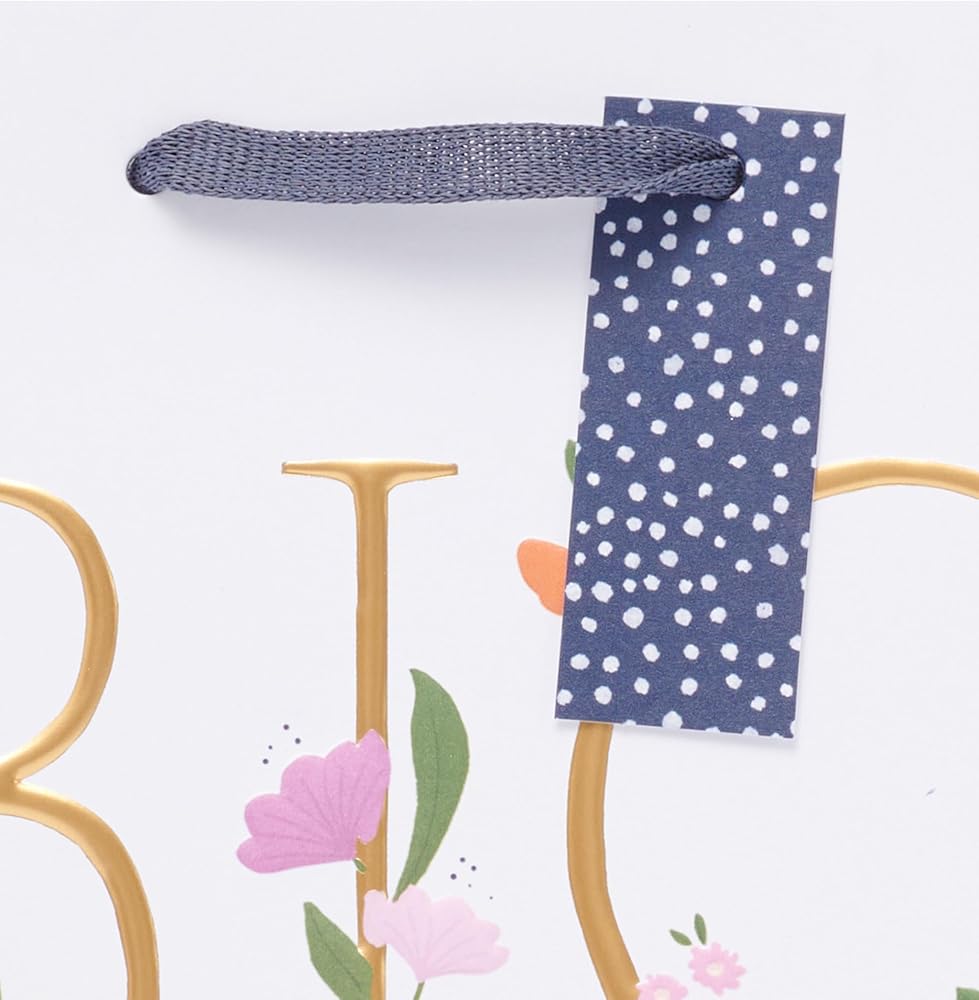 Birthday Love Floral Design Medium Gift Bag