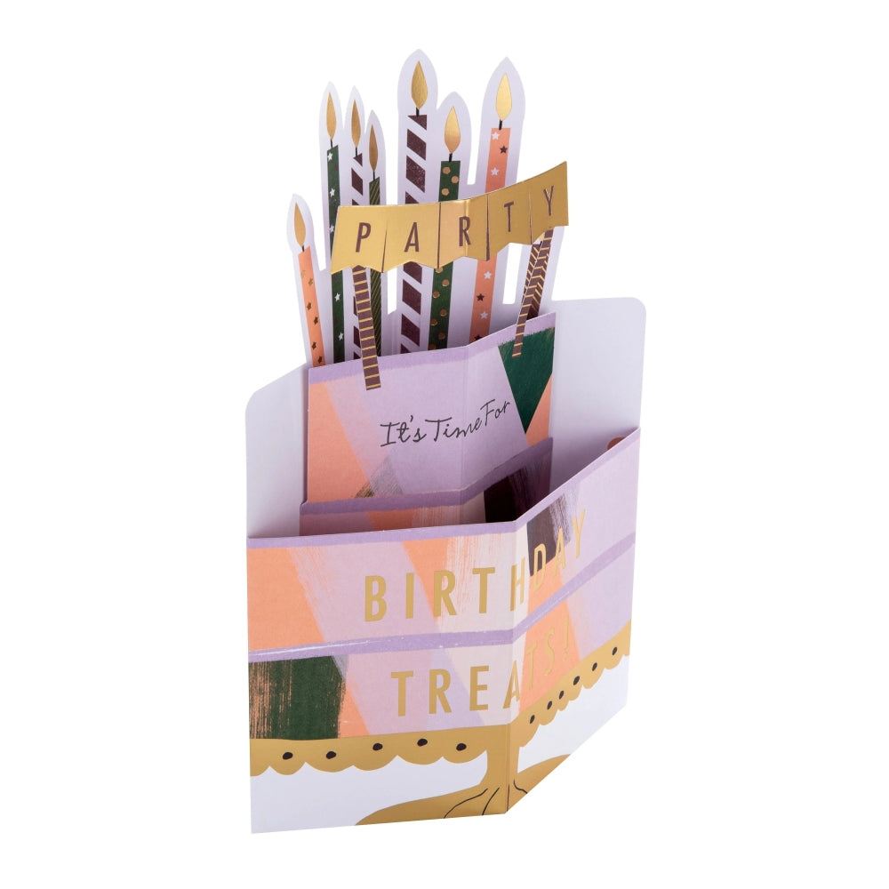 3D Pop Up Tiered Cake & Candles Design Birthday Card