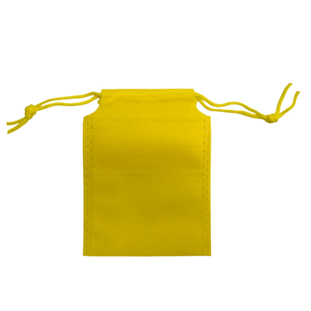 Pack of 50 Yellow Coloured 12x9cm Non-Woven Drawstring Bags
