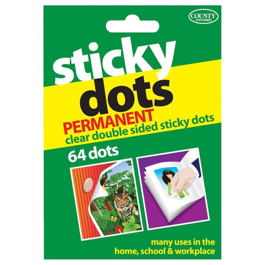 64 Permanent Clear Double Sided Sticky Dots