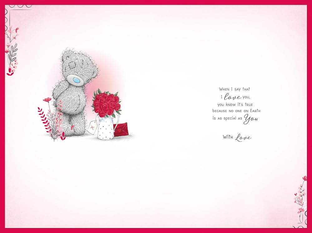 Bear With Flowers And Balloons To My Wife Luxury Valentine's Day Card