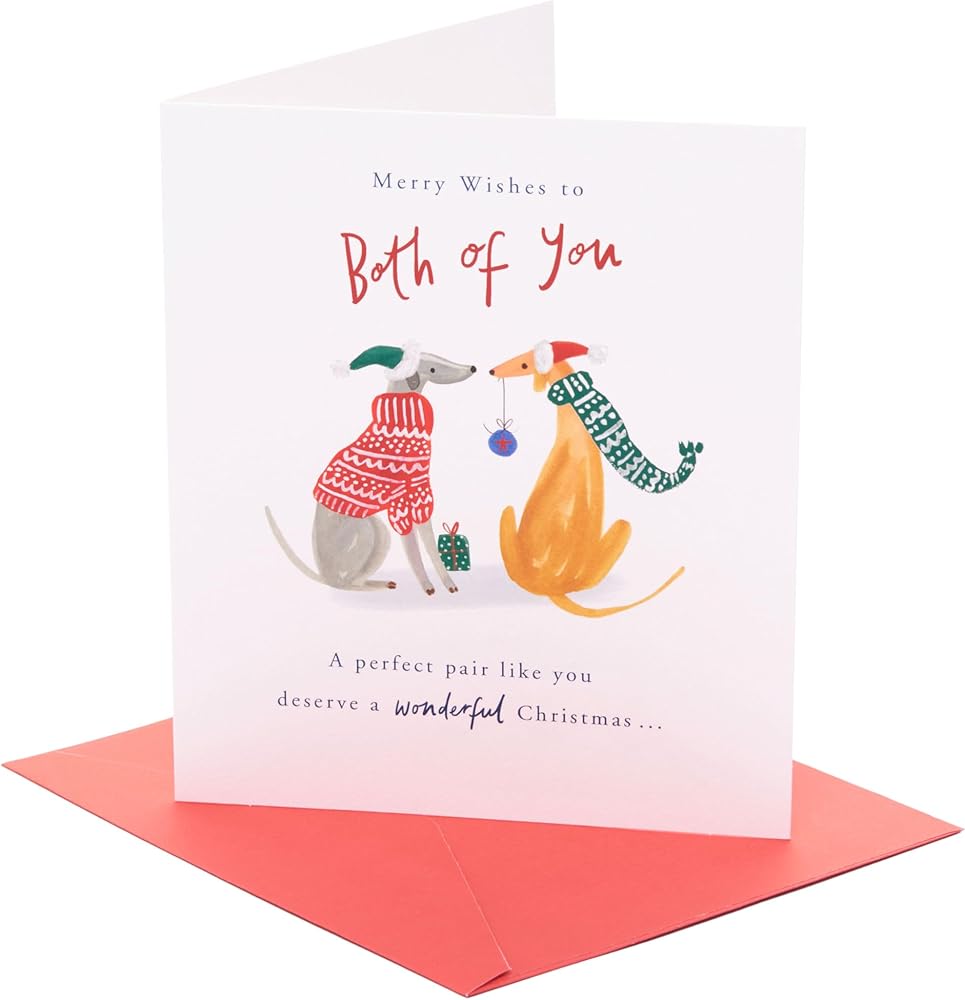 Whippets Design To Both Of You Christmas card