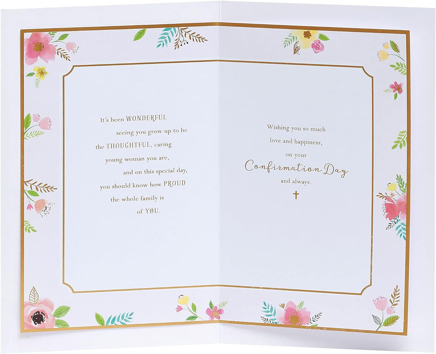 Flower Design Granddaughter Confirmation Card