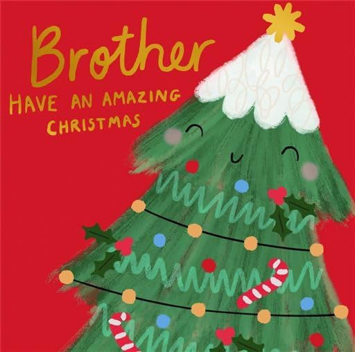 Decorated Tree Design Brother Christmas Card