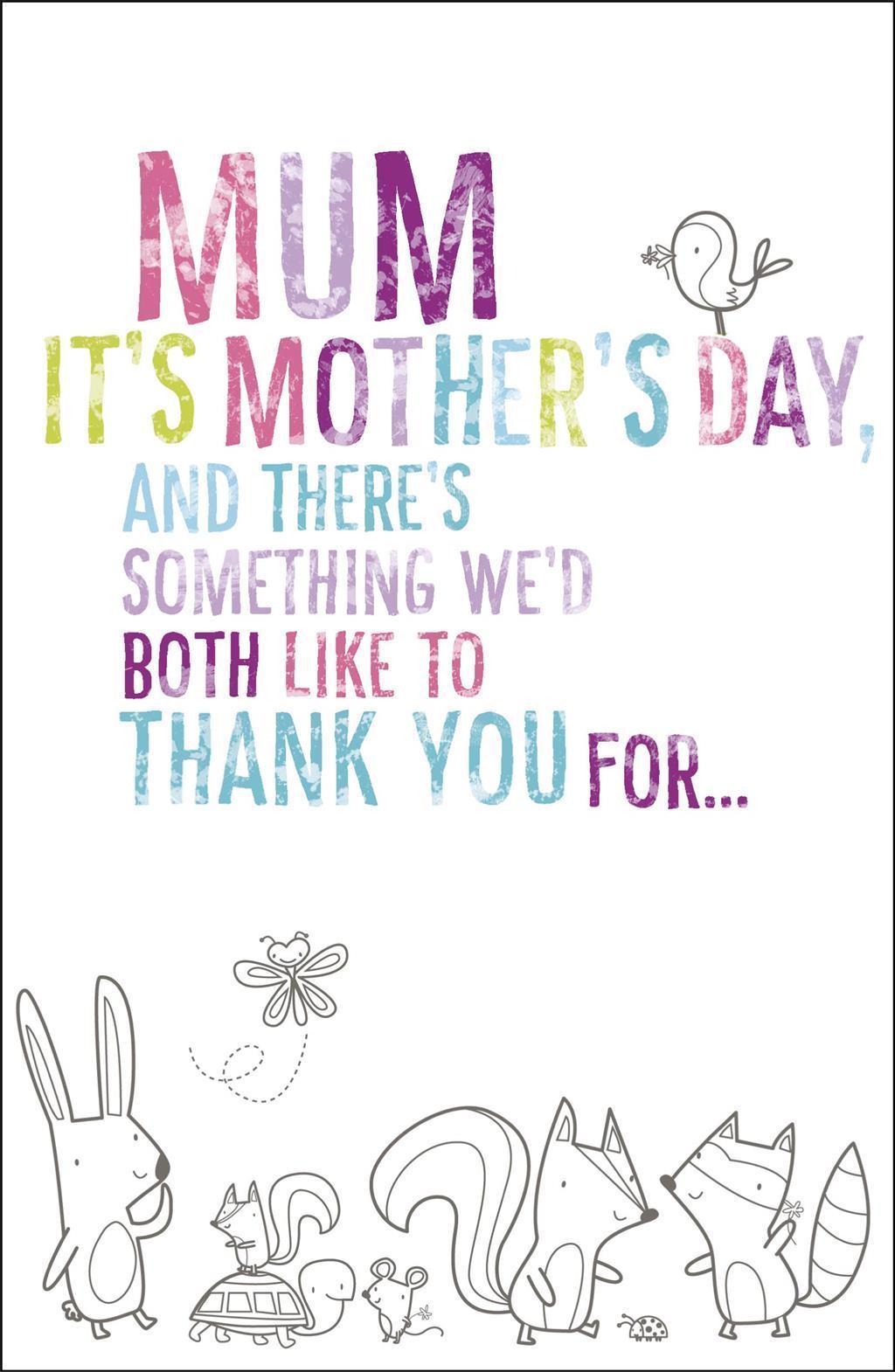 Mum From Us Both Cute Glitter & 4 Fold Opening Mother's Day Card