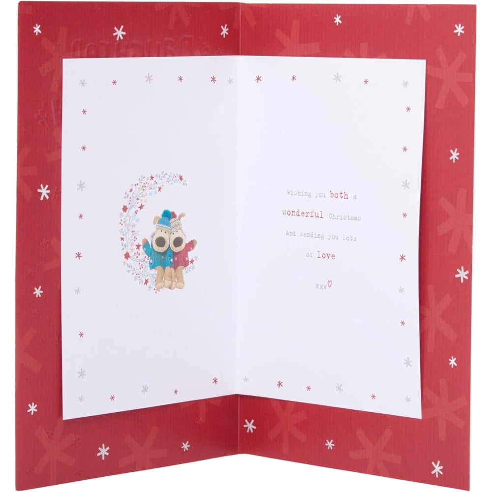 Boofles Sitting On Wreath Daughter, Son In Law Christmas Card