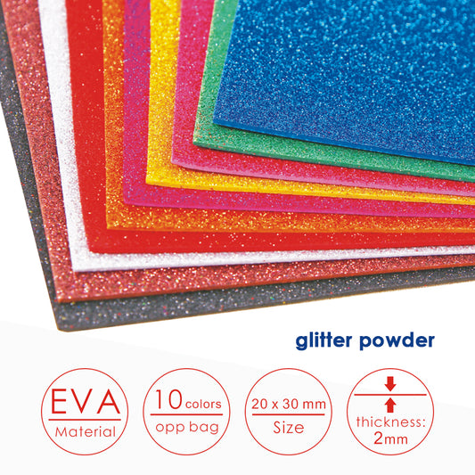 Pack of 50 20 x 30cm Glitter Eva Sponge Paper