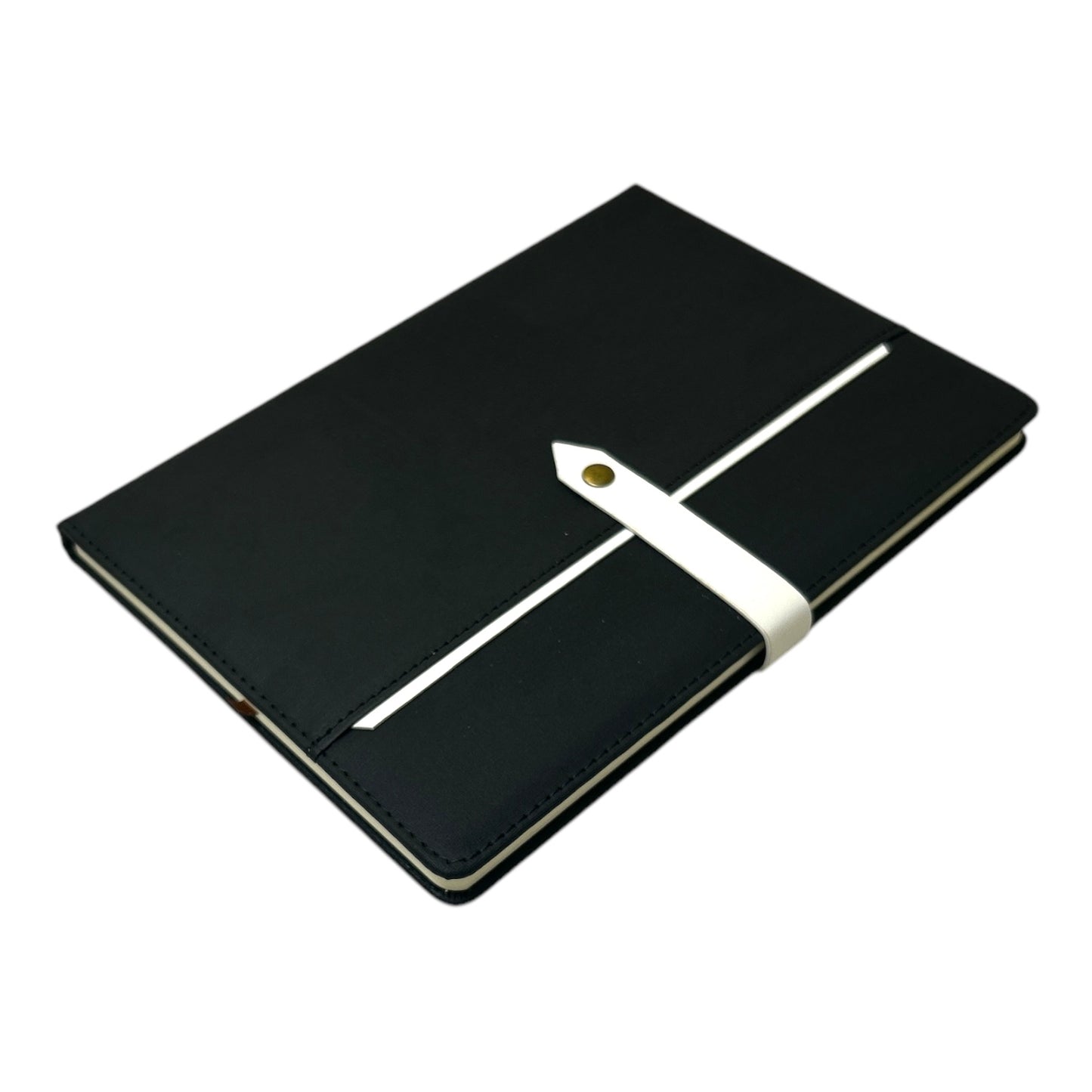 Single B5 96 Sheets Ruled PU Leather Hardcover Notebook with Button Closure