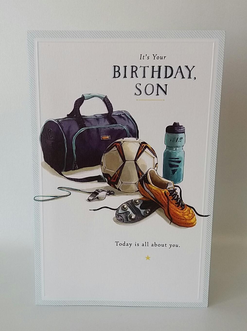 Son Birthday Enjoy Every Moment Greetings Card Football Kit