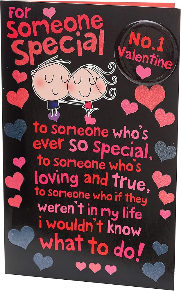 Hearts Design For Someone Special No. 1 Valentine's Day Card with Badge