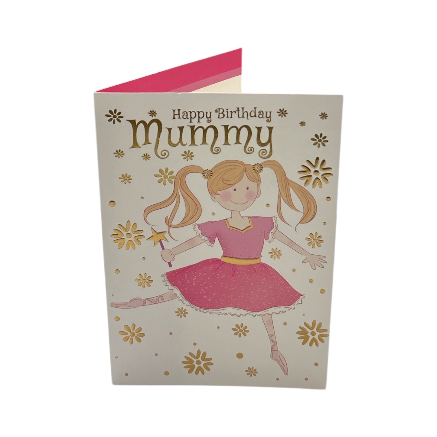 For Mummy Juvenile Girl Holding A Magic Wand Birthday Card