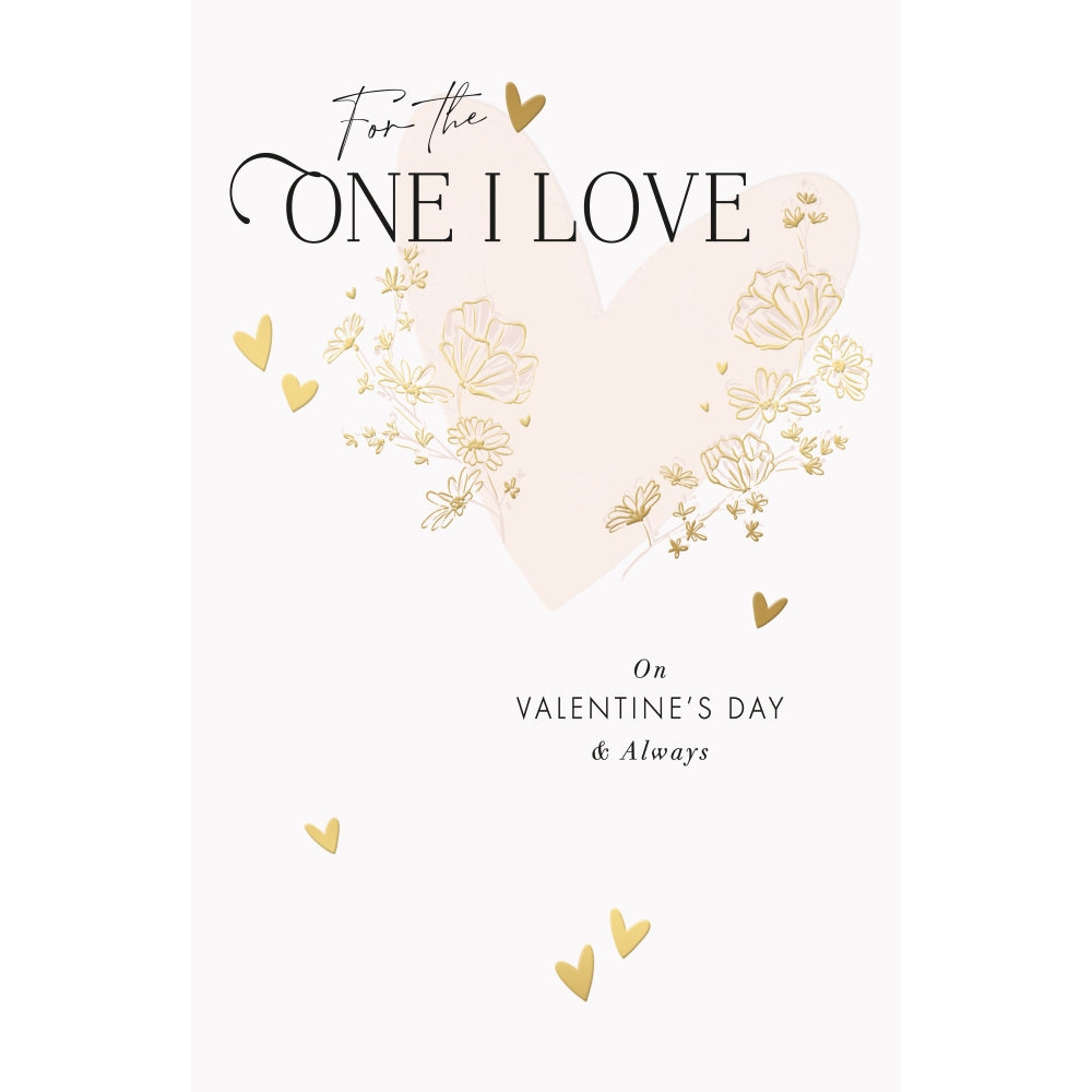 Heart and Flowers Design One I Love Large Valentine's Day Card