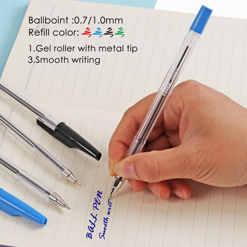 Box of 50 Blue Ballpoint Pens 1.0mm Tip