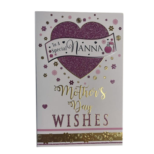 To A Special Nanna Glitter Heart Design Mother's Day Card